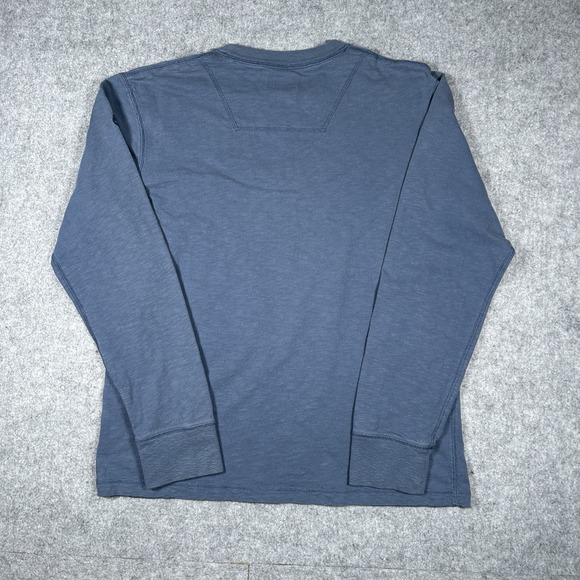 Timberland T Shirt Men's Size Large Blue Long Sleeve Blank Mini Logo Regular Fit - Picture 11 of 14